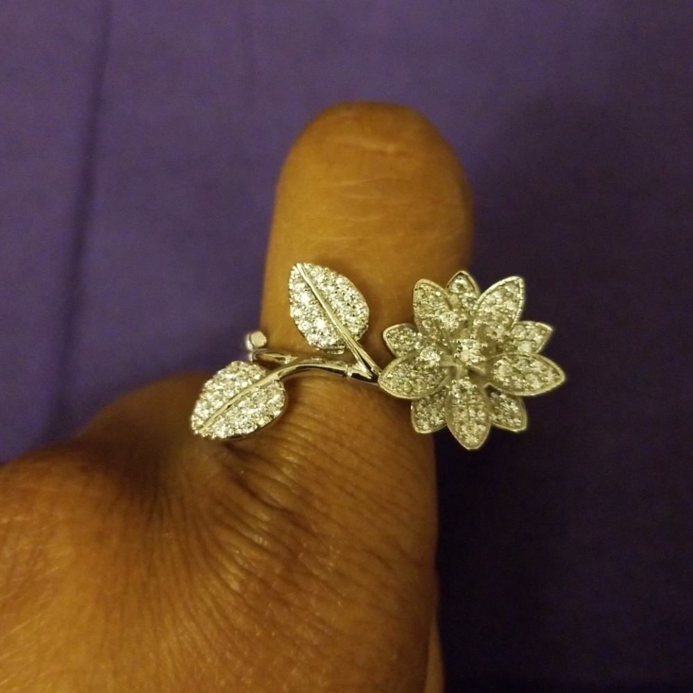 Collapsible Lotus Flower double finger ring